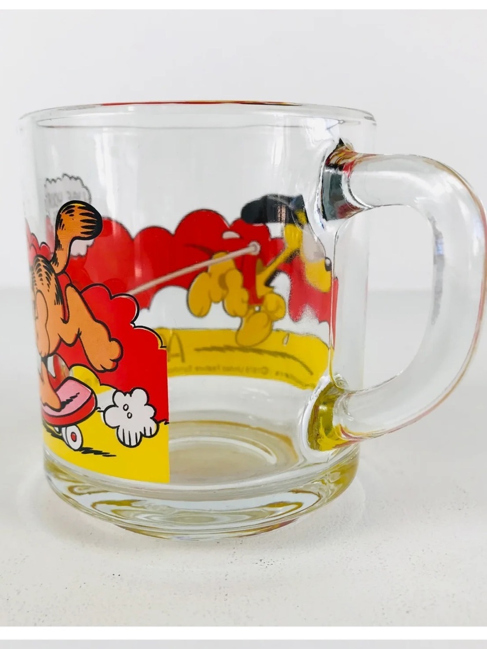 Garfield Vintage Glass Mug 1979 Jim Davis Cartoon McDonald’s Collab Collectible - Picture 4 of 16